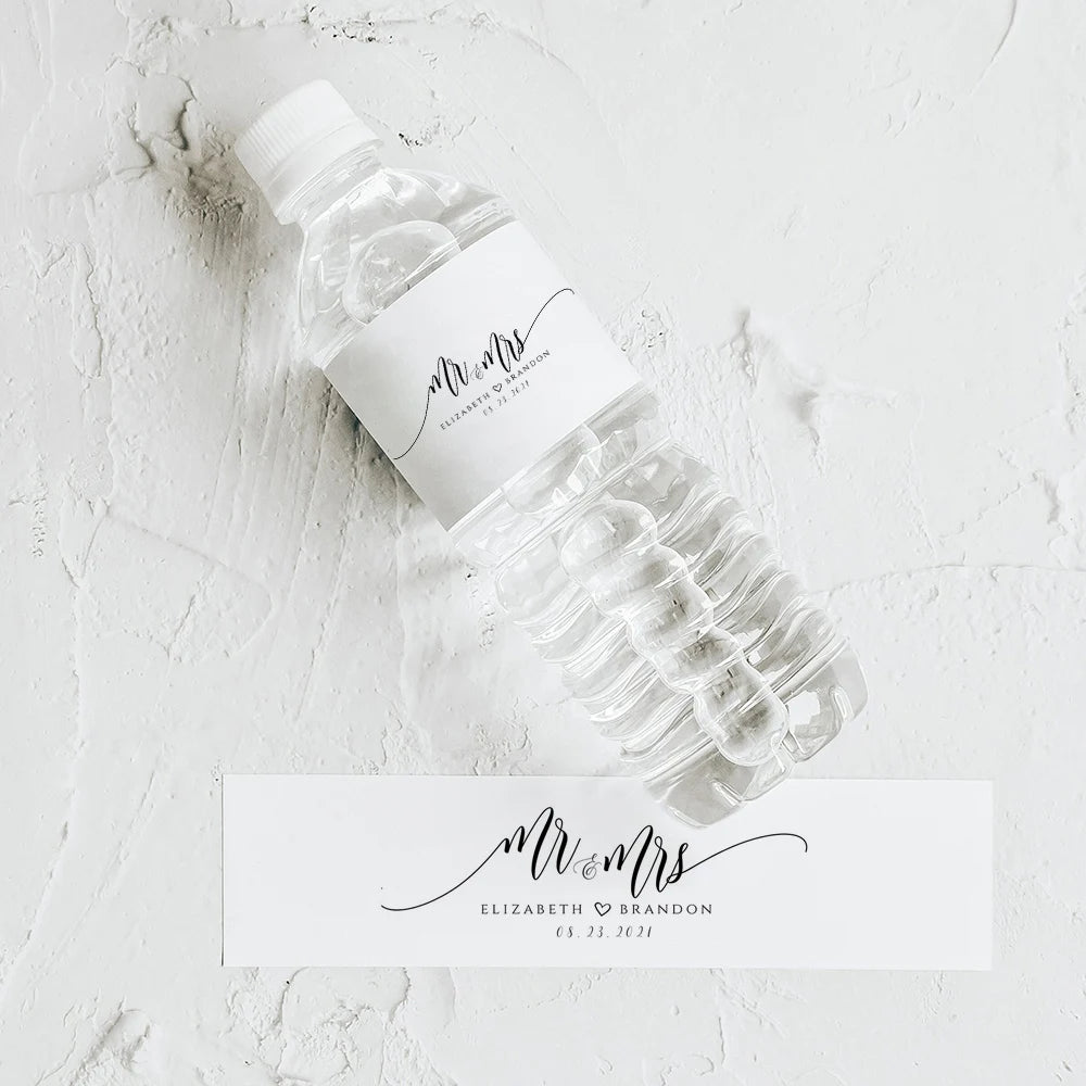 Personalized Wedding Water Bottle Label Birthday Party Thank You Water Bottle Sticker Bridal Shower Welcome Gift Wedding Decor