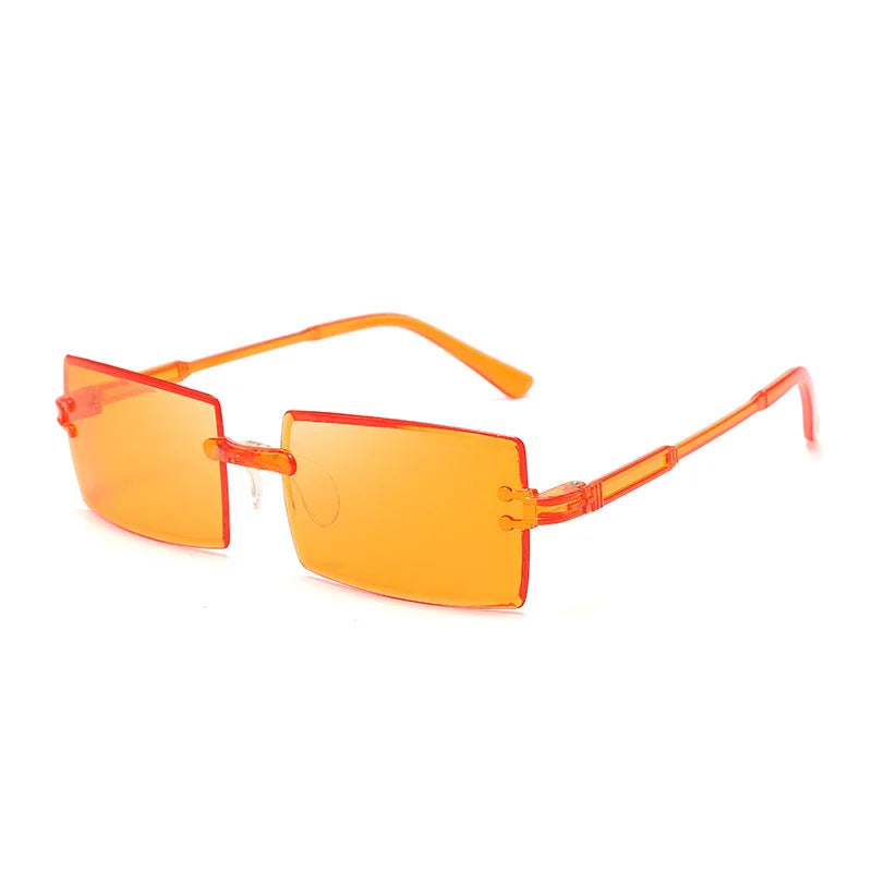 Sun Glasses Casual Men UV400 Protection Rivets Decoration Vintage Women Rectangle Luxurious