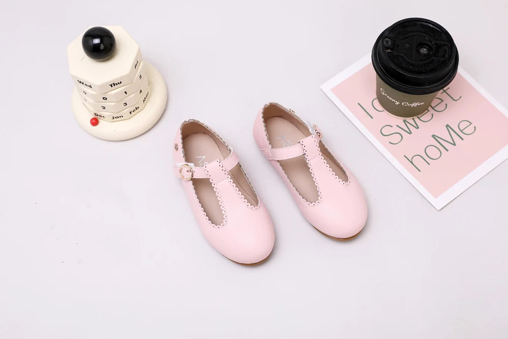 AS New Kids Shoes Children Beige Shoes Baby Boys Leather Shoes Toddler Princess Flats Girls Oxford Fashion Platform Mary Jane