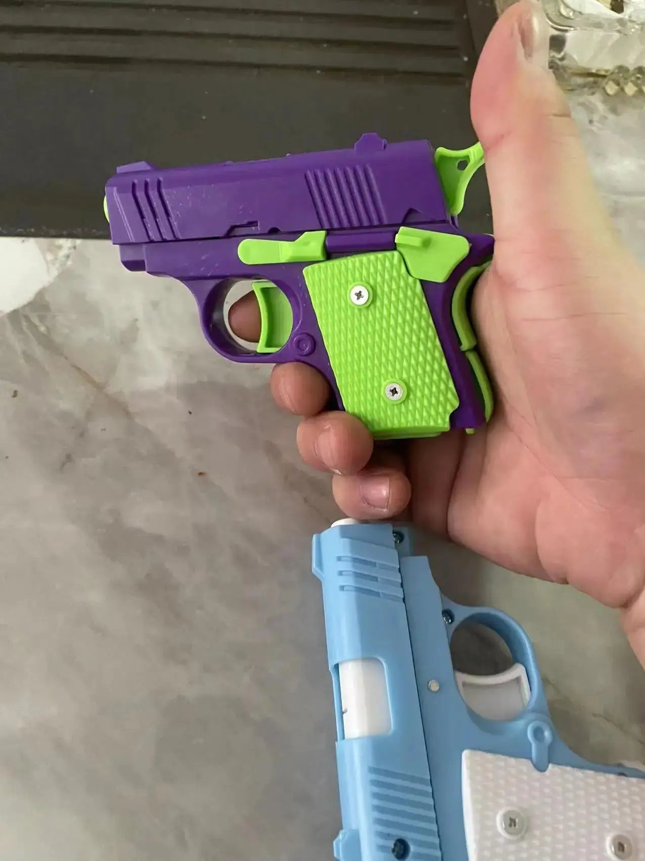 1PC Kids 3D Mini Model Gun 1911 Pistols Hand Toy Pistols For Boys Kids Toy Bullets No Fire Rubber Band Launcher Collection Gifts