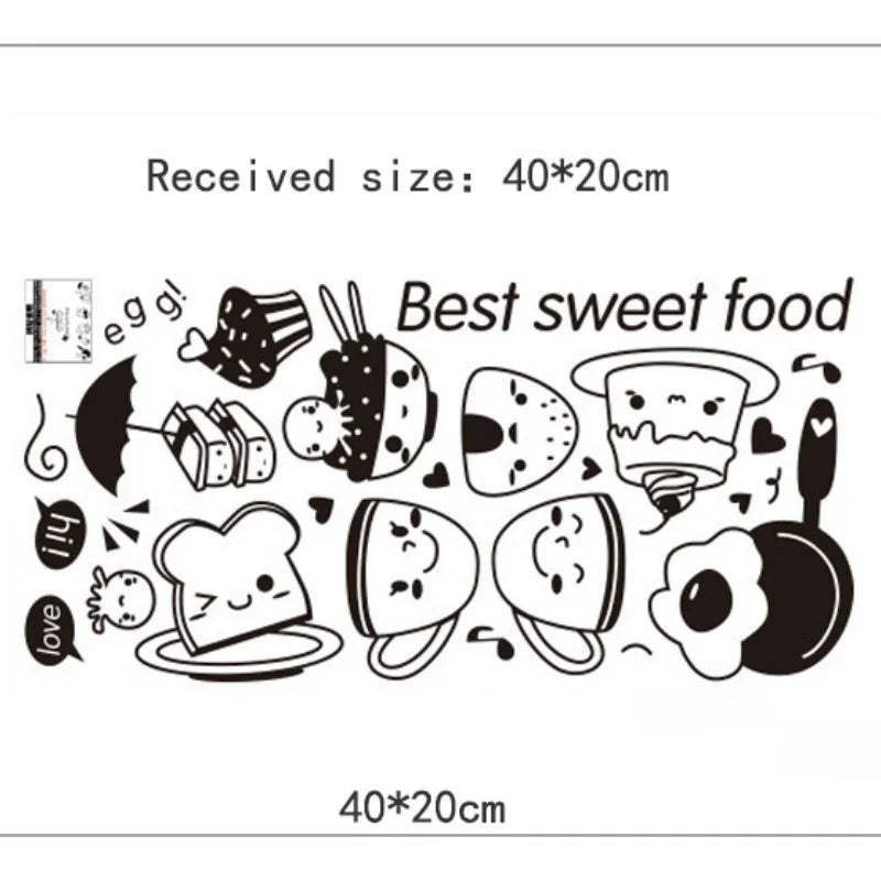 Kitchen Diy Coffee Sweet Food Wall Stickers Wall Art Decal Decoration Oven Dining Hall Wallpapers Decoration