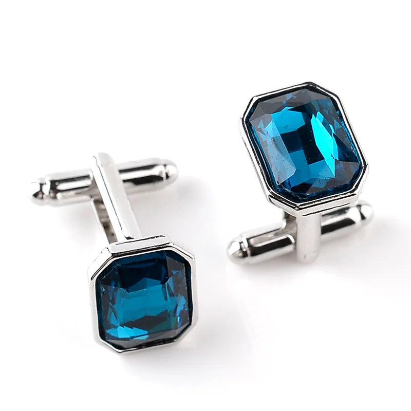 Mens Cufflinks For Suits Button Fashion Luxury Buckle Colorful Blue Red Pink Silvery Cufflinks For Mans Buckle Wedding Gift