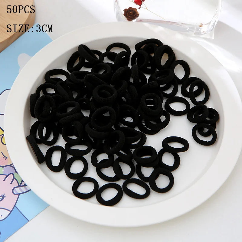 20/50Pcs/Set Girls Colorful Nylon Small Elastic Hair Bands Kids Cute Bow Hair Bands Ponytail Holder Headband Hair Accessories