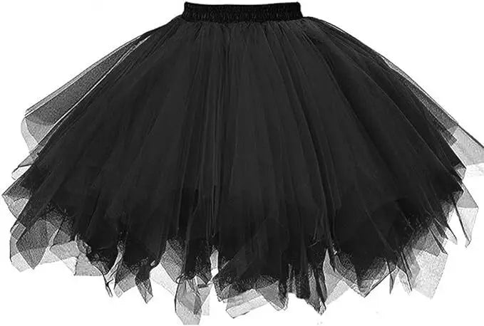 Women's Tutu Skirt 50s Rockabilly Petticoat Ballet Underskirt Elastic High Waist Ballet Skirt Dance Dress Costume Party Skirt