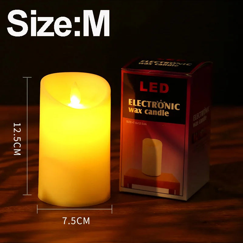 Flameless LED Candle Warm glowing decorative electric candles Home decorative candles for Ramadan Eid Festival Party Decor