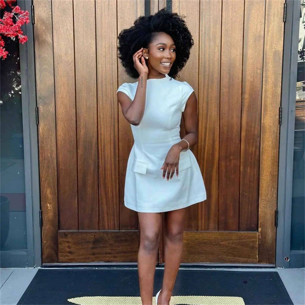 2025 Women‘s Sexy Slim Fit Hollow Mini Dress Spring New Y2K Sleeveless A- LINE Black Dress High Street Commute Elegant Dresses