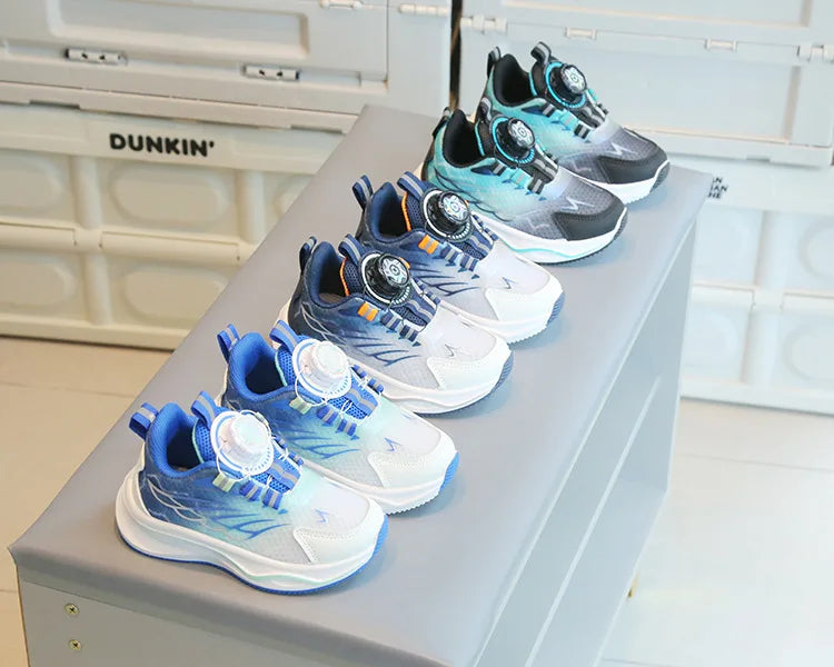 Tenis Child Shoe Casual Sneaker for Boy Kid Shoe for Girl Rotating Buttons Running Shoe for Girl Soft Sole Mesh Braeathable Shoe