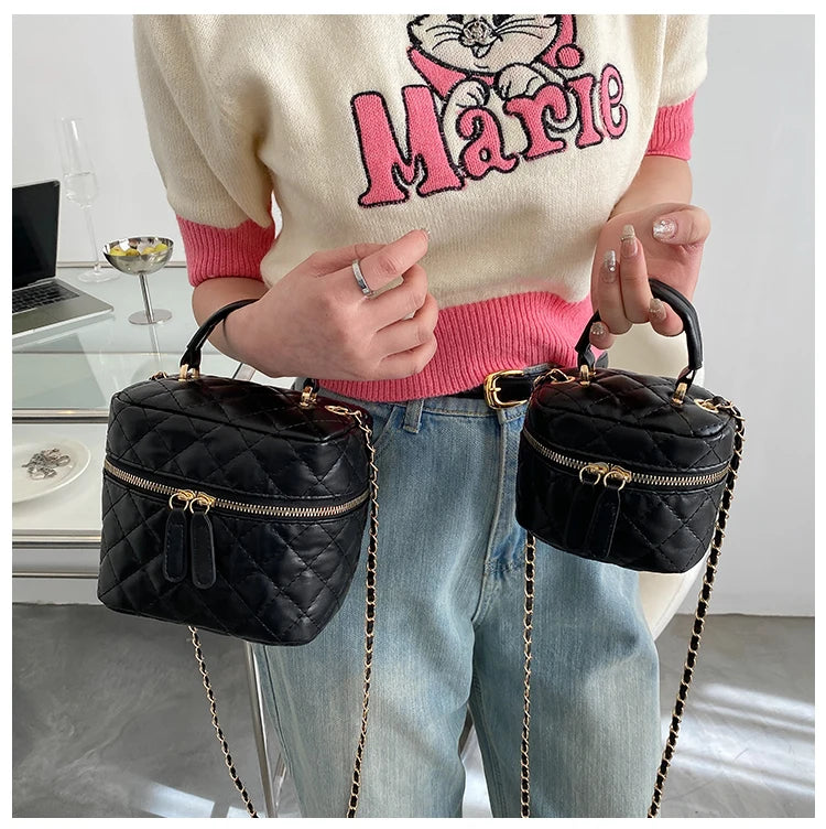 Trendy  Buet Handbag Women's Crossbody Versatile High-End Feel PU Leather Soft Surface Zipper Closure Casual Sle