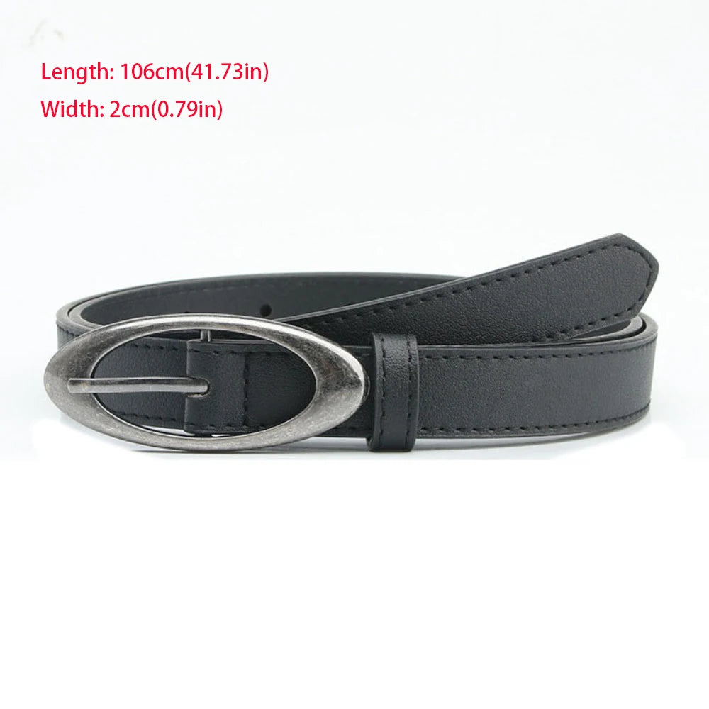Waist Decoration Versatile Leather Belt Casual Simple Thin Waist Strap Luxury Design Slide Buckle Belt For Women