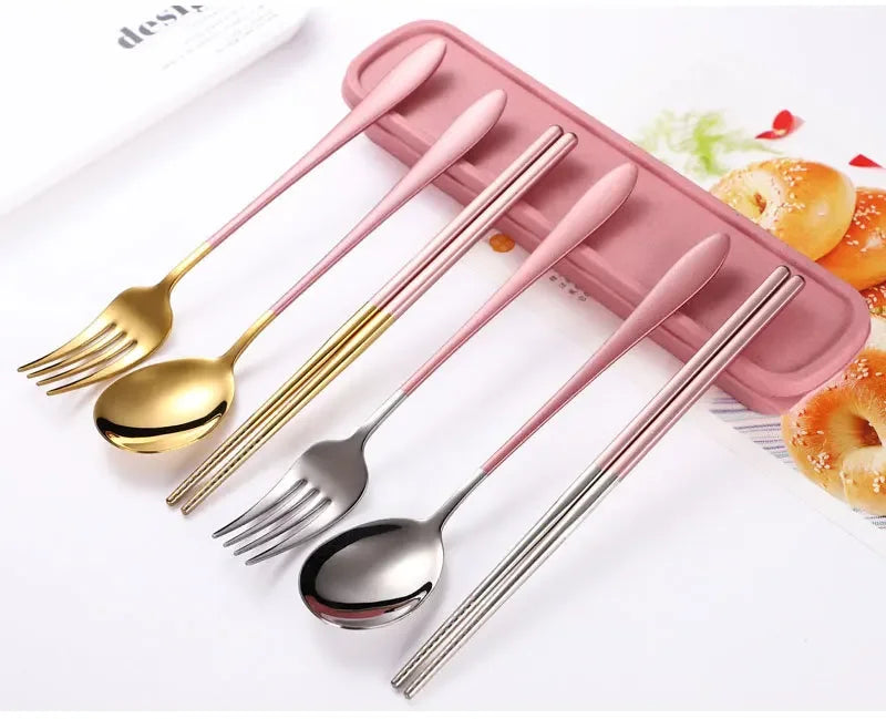 304 Spoon Set for Creative Portable Outdoor Tableware for Adult Students, Stainless Steel Cutlery Set