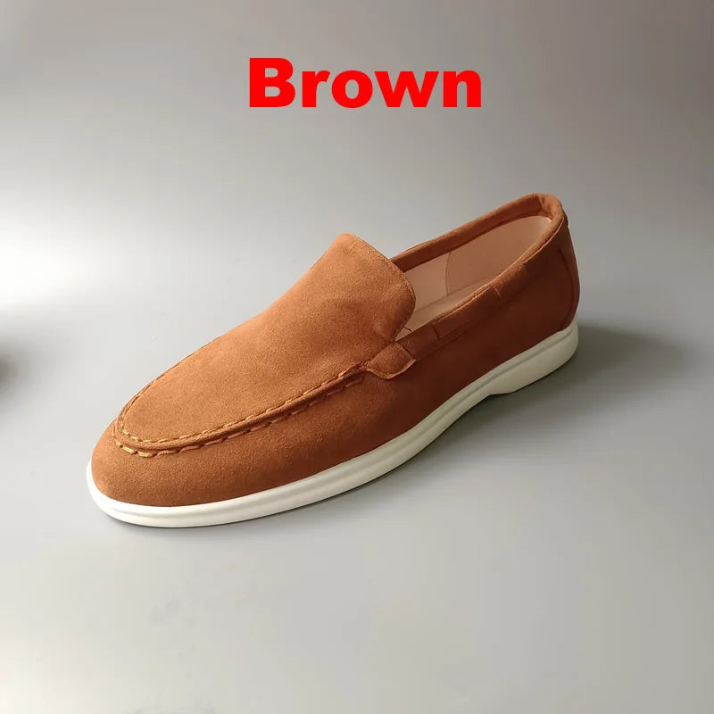 Male 2025 Classic Brand Suede Leather Loafers Men Casual Shoes Luxury Mens Breathable Slip on Driving Shoes Moccasins