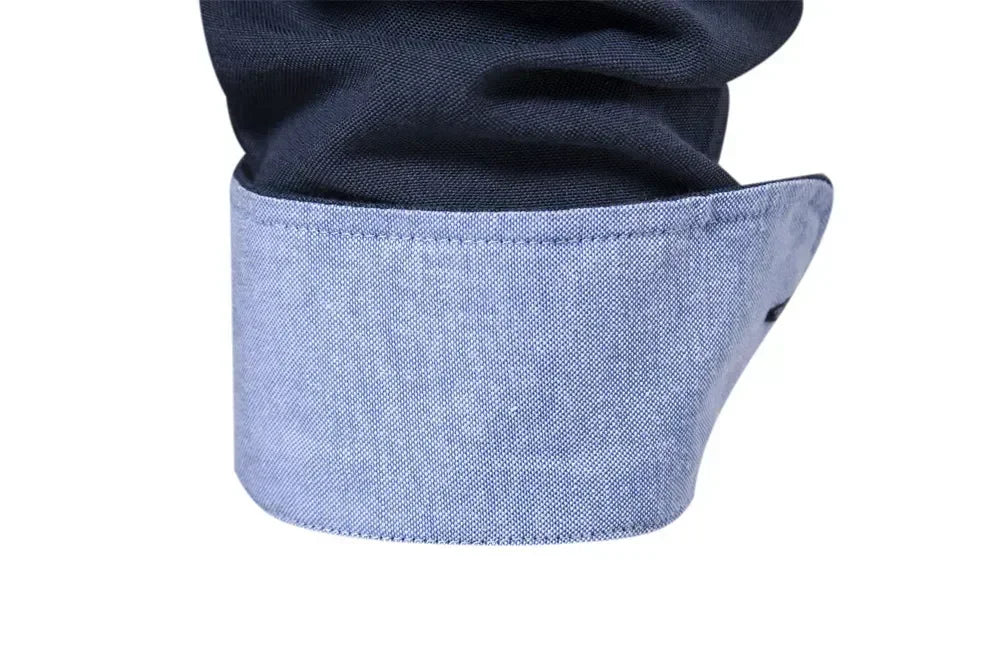 New Spring and Autumn Cotton Social Shirt Men Solid Color High Quality Long Sleeve Shirt for Men Lapel Casual Social Men's Shirt