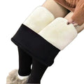 Ultra thick imitation lamb cashmere artificial velvet leggings winter plush thickened high waisted long pants, warm pants