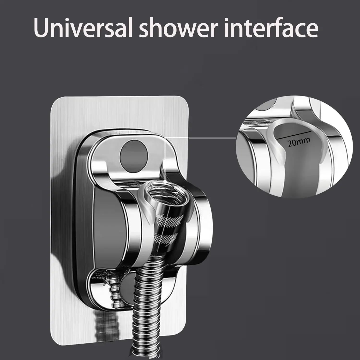 Universal Showerhead Holder Bracket Wall Mounted Punch Free Household Adjustable Shower Self Adhesive Bathroom Accessories