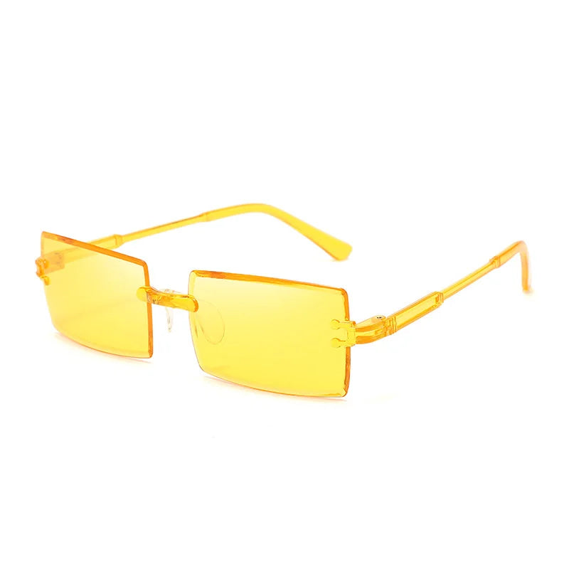 Sun Glasses Casual Men UV400 Protection Rivets Decoration Vintage Women Rectangle Luxurious