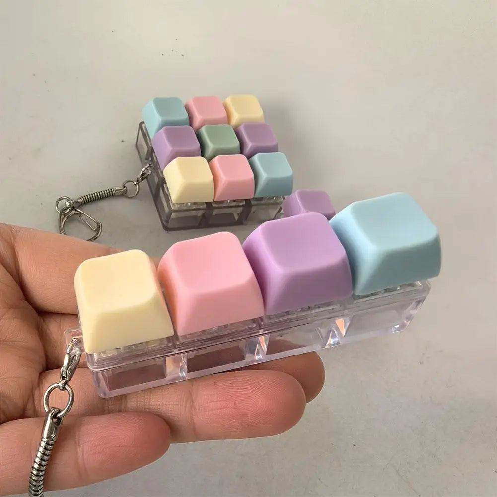 Decompression 9 Keyboard Key Toy For Adults Antistress Toys Boys Girls Anti Stress Finger Keyboard Games Keychain ﻿
