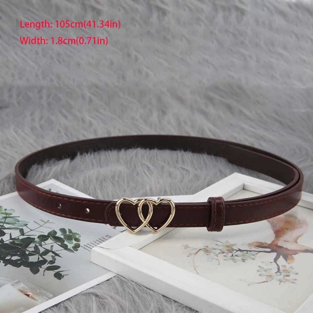 Waist Decoration Versatile Leather Belt Casual Simple Thin Waist Strap Luxury Design Slide Buckle Belt For Women