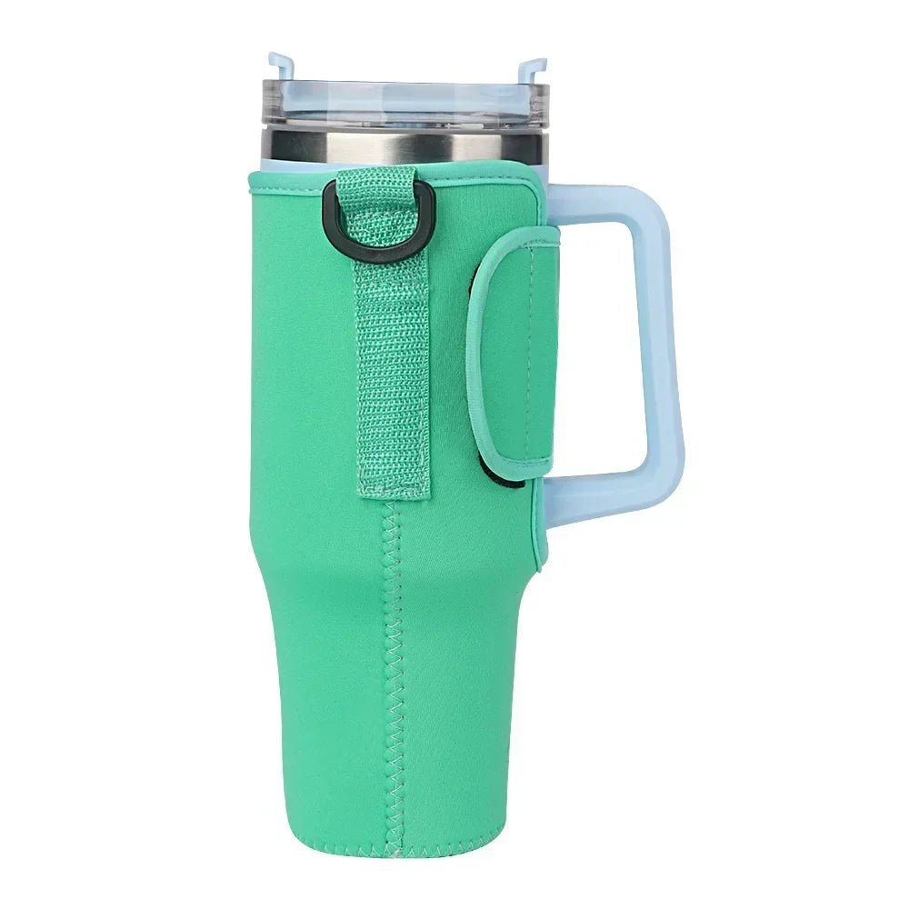 40oz Water Bottle Carrier Bag Pouch Cover for Thermos Water Bottle Holder Adjustable Shoulder Strap Mug Cover