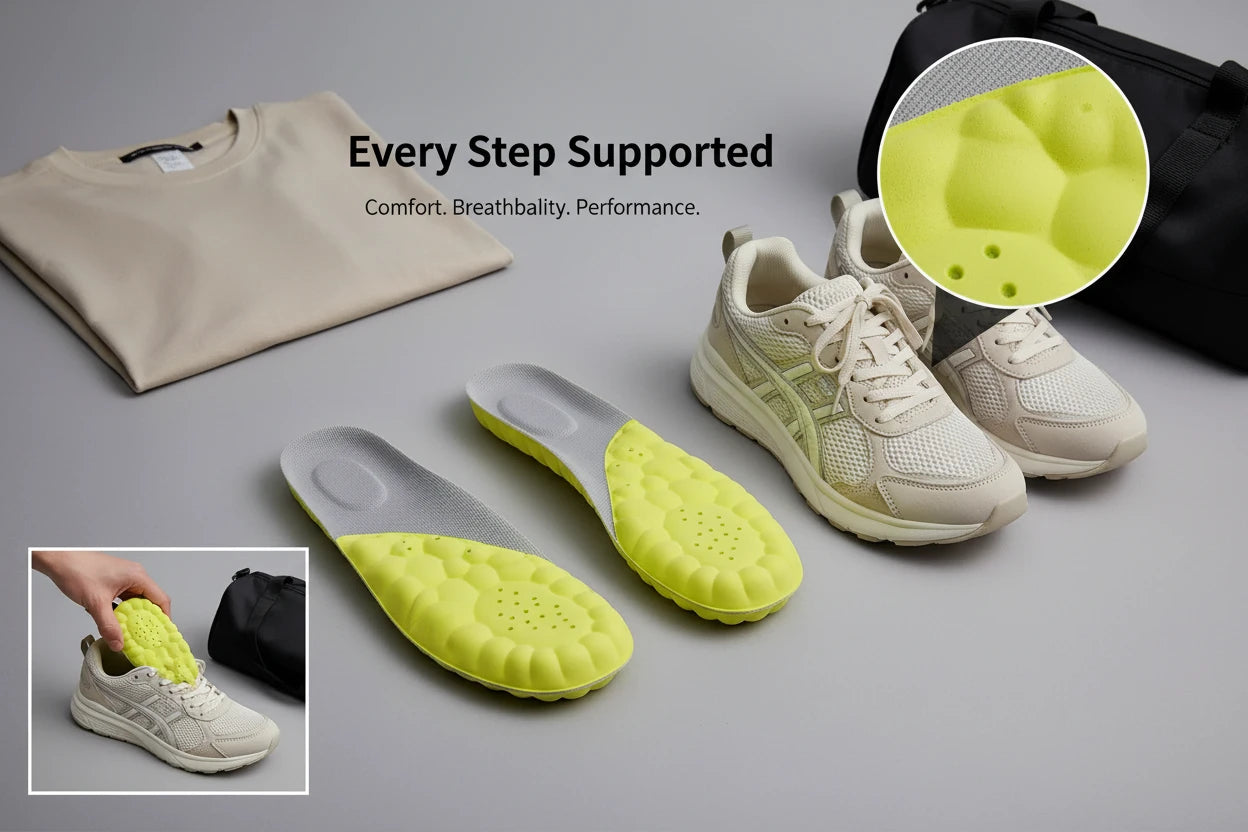 Elastic Sport Insoles – Breathable Arch Support Cushion Pads