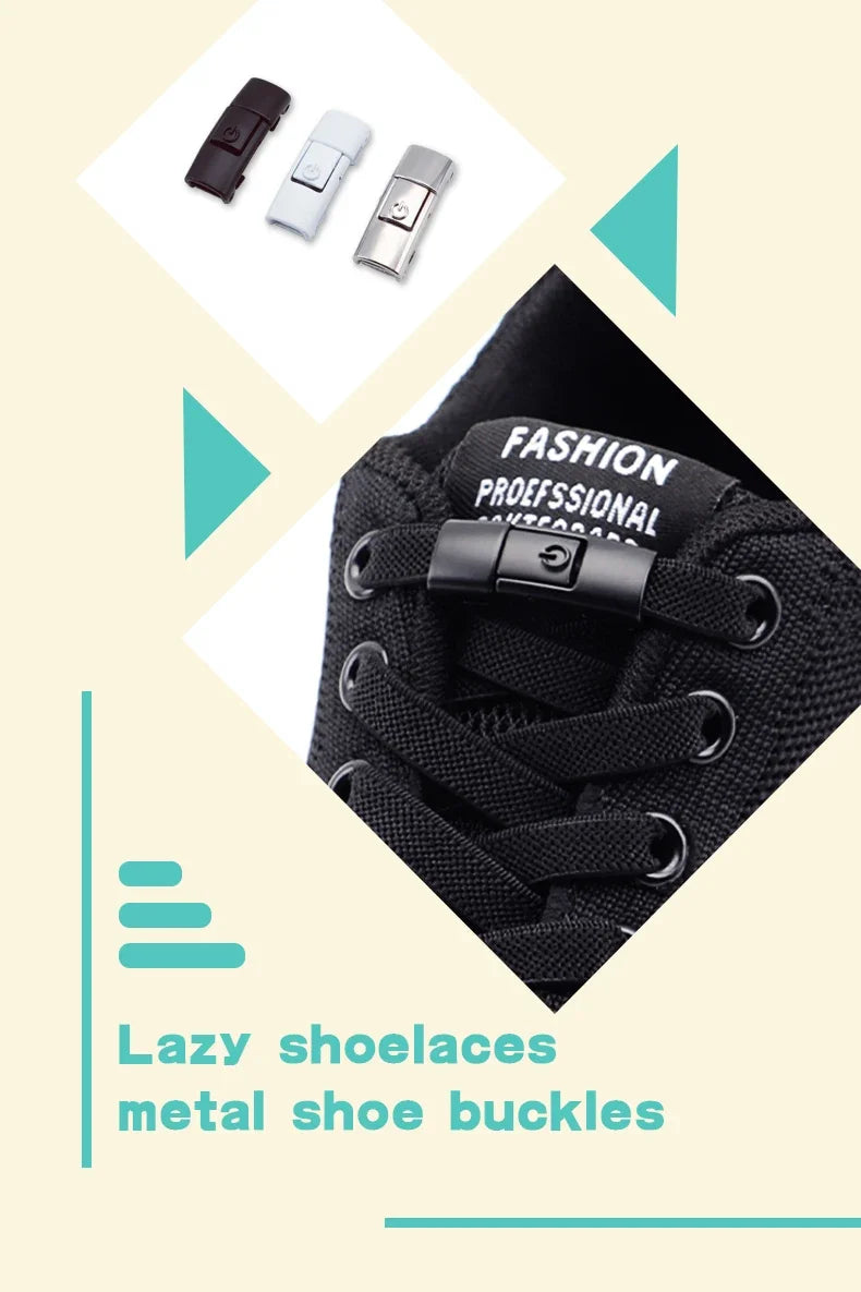 No Tie Shoe Laces Outdoor Sports Shoelaces Without Ties Elastic Laces Sneakers for Kids Adult Unisex Shoelace Shoes Accessories