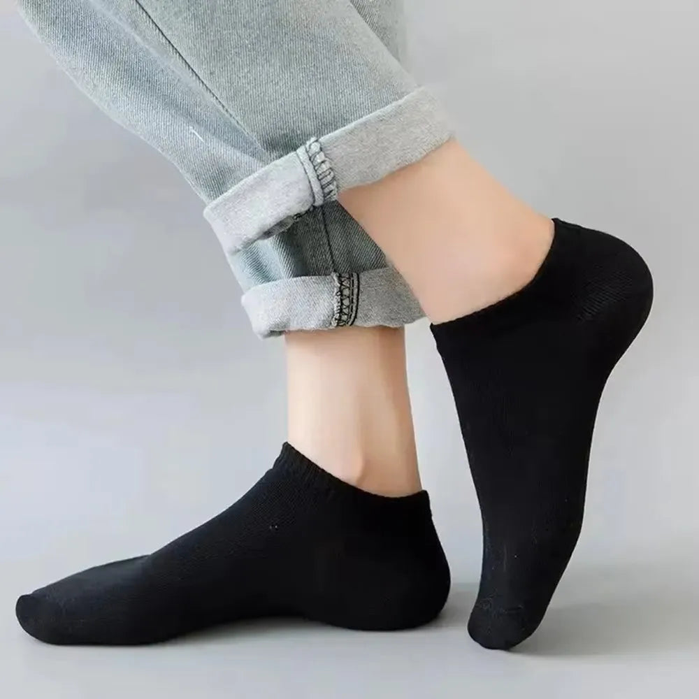 10/20 Pairs Unisex Casual Plain Color Boat Socks Thin Breathable Comfy Anti-odor Sweat-absorbing Low Cut Men Women Ankle Socks
