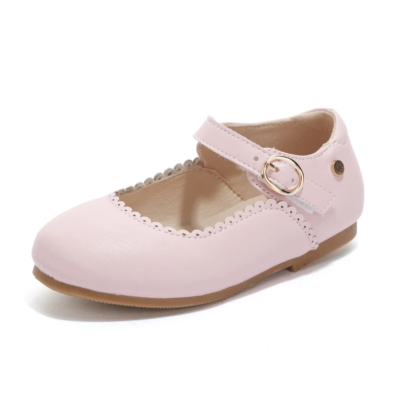 AS New Kids Shoes Children Beige Shoes Baby Boys Leather Shoes Toddler Princess Flats Girls Oxford Fashion Platform Mary Jane