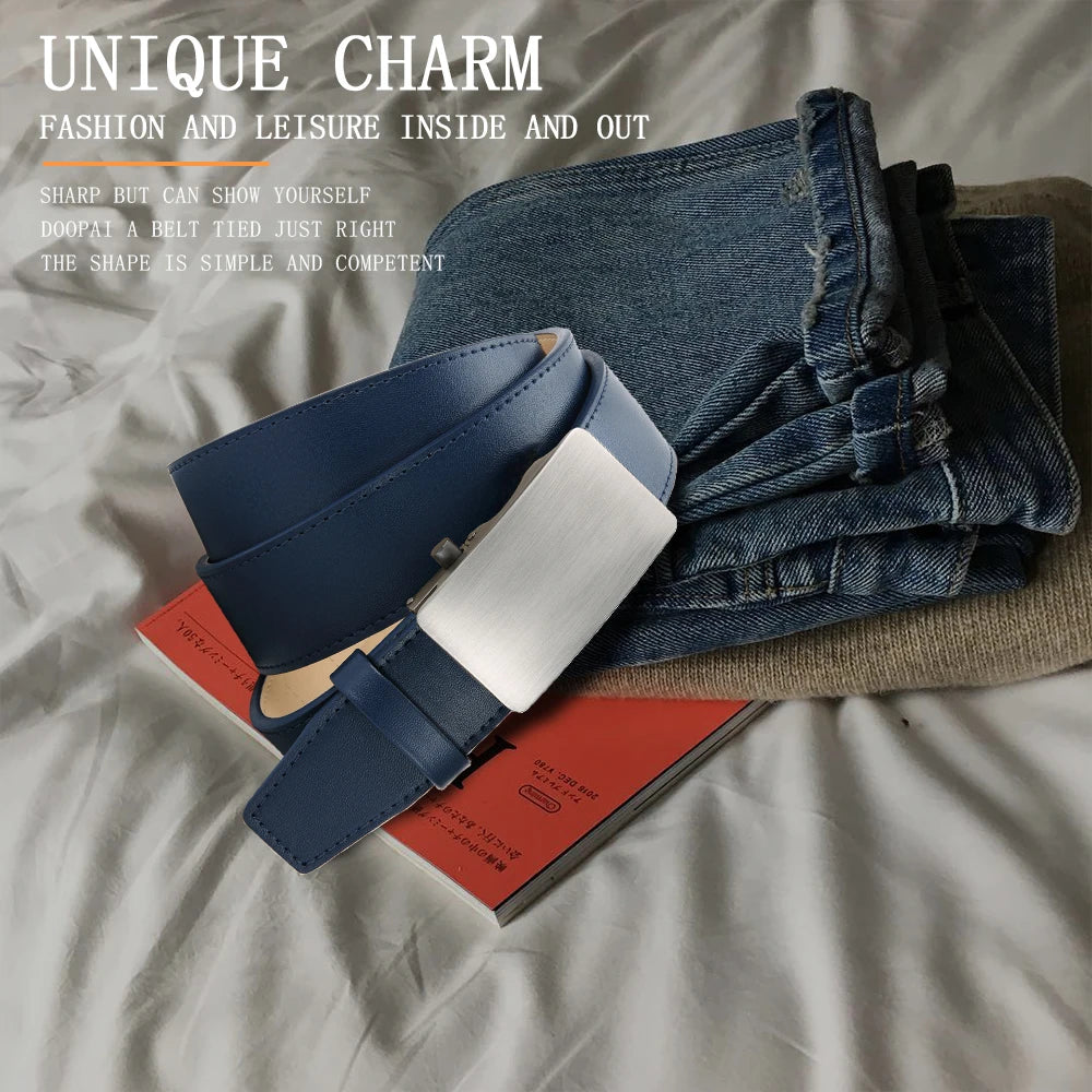 Men's Waist Belt - Men's Ratchet Belt Leather Metal Buckle Formal Pants - Micro Adjustable Waist Belt Can Be Seen Everywhere