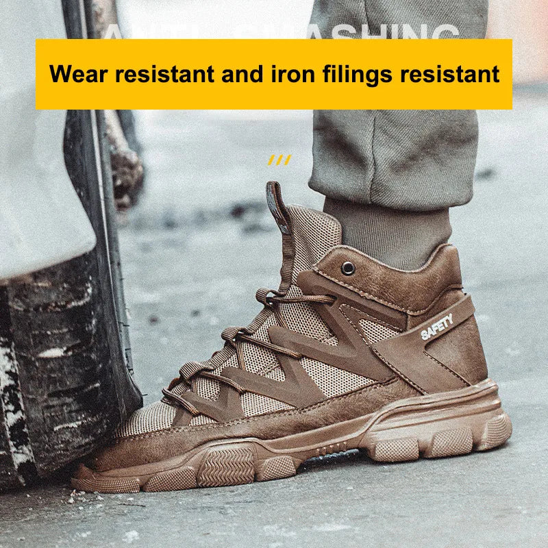 Safety Shoes Universal Breathable Outdoor Work Boots Steel Toe Anti-smash Puncture Proof Working Protective Sneakers for Men