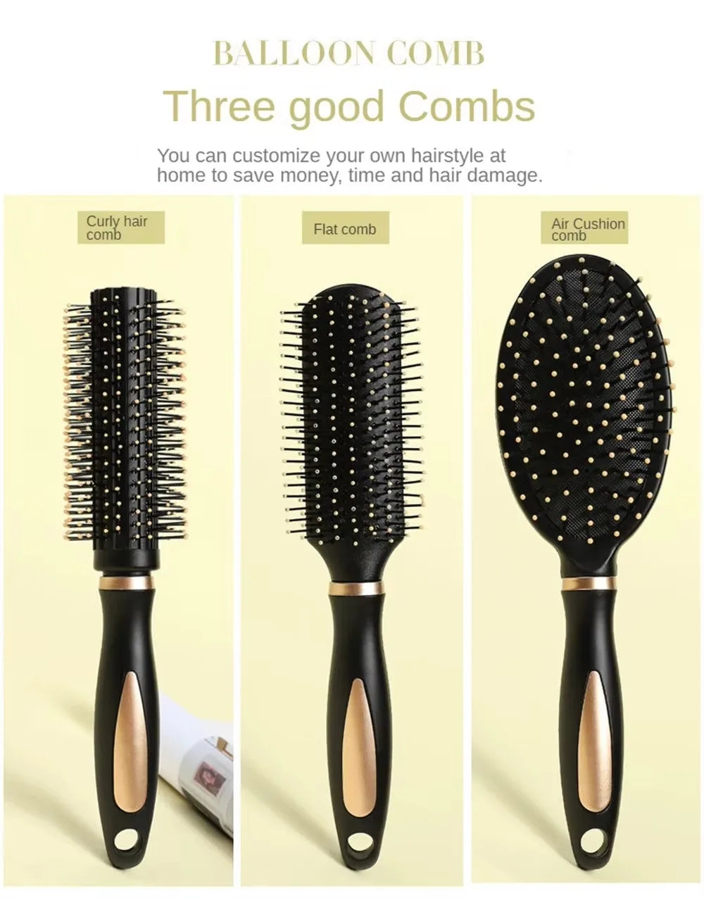 Professional Salon Straight Smooth Paddle Hair Brush Large Hairdressing All Hair Type Hairbrush Styling Comb for Women Men