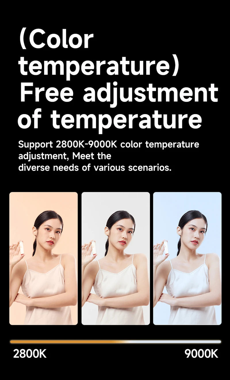 New 40W LED Camera Light 2500K-9000K Bi-Color 4400mAh Video Lamp Handle Portable Light Photography Light With CCT On Camera