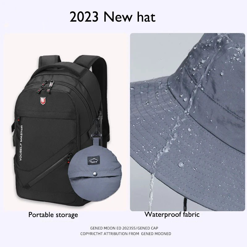 Panama Men And Women Spring Summer Waterproof Bucket Hat Fishing Mountaineering Sunshade Bucket Hat Outdoor Sports Fashion Cap