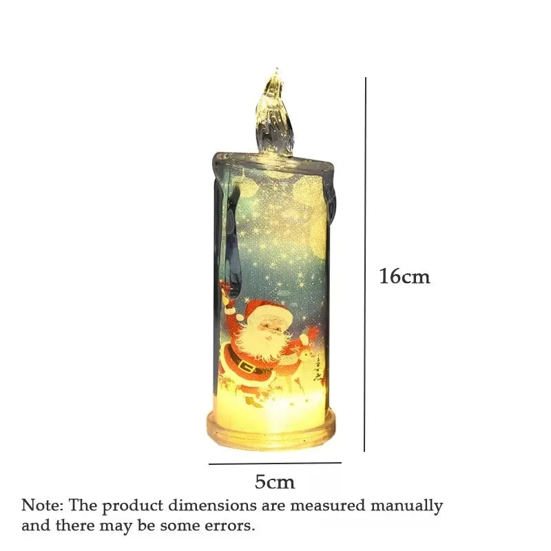 1-5PCS Flameless LED Christmas Electronic Candle Realistic Dripping Tears Santa Claus Snowman Ornaments Holiday Decorative