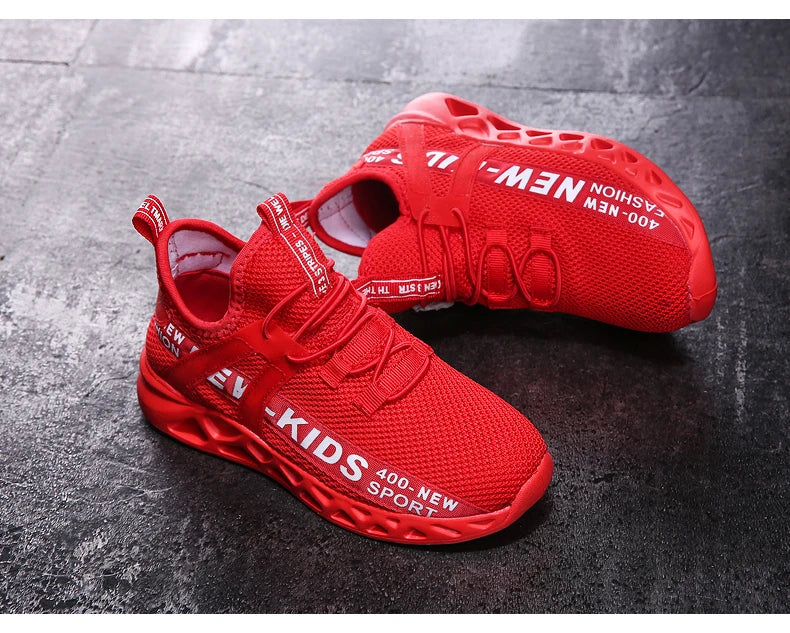 Kids Casual Low Top Lace Up Sneakers Boys Girls Breathable Lightweight Anti Slip Outdoor Walking Children Sports Running Tennis