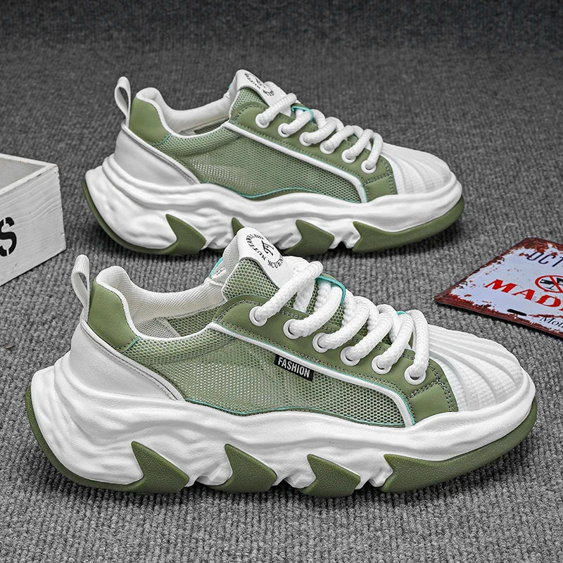 Designer Chunky Sneaker for Men Sneakers Breathable Running Shoes Fashion Casual Mesh Height Increased Platform Sport Shoes
