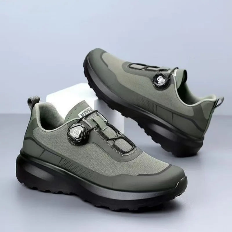 Original New Men Rotating-button Driving Sneakers Platform Casual Walking Shoes Outdoor Wear-resistant Running Sports Shoes Plus