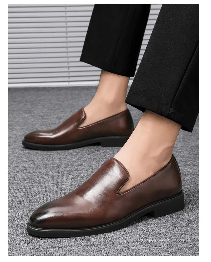 Men Shoes Classics Red Sole Leather Shoes Italian Brand Casual Shoe British Business Formal Dress Shoes Men's Loafers Big Size48
