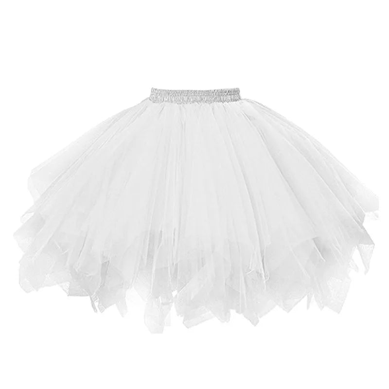 Women's Tutu Skirt 50s Rockabilly Petticoat Ballet Underskirt Elastic High Waist Ballet Skirt Dance Dress Costume Party Skirt