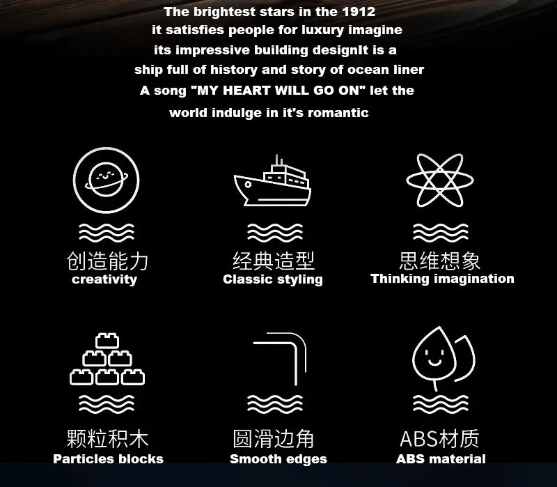 Small Particle Building Block Assembly Toy Titanic Giant Boy Girl Puzzle Cruise Ship Brick Model Kit Desltop Birthday Gift Child