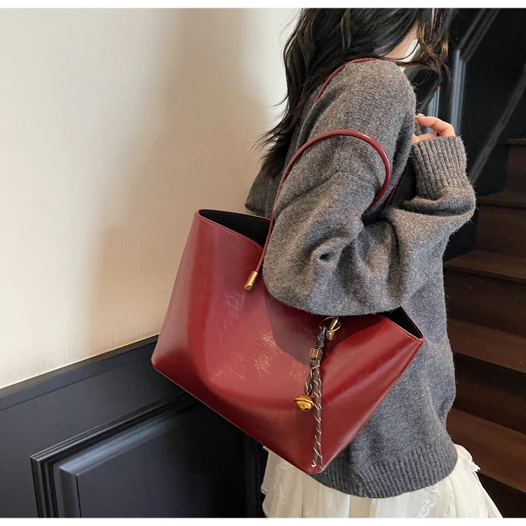 2025 Fashion Tote Bags for Women Versatile Commuting Women's Handbags PU Hasp Large Capacity Shoulder Bags High Quality