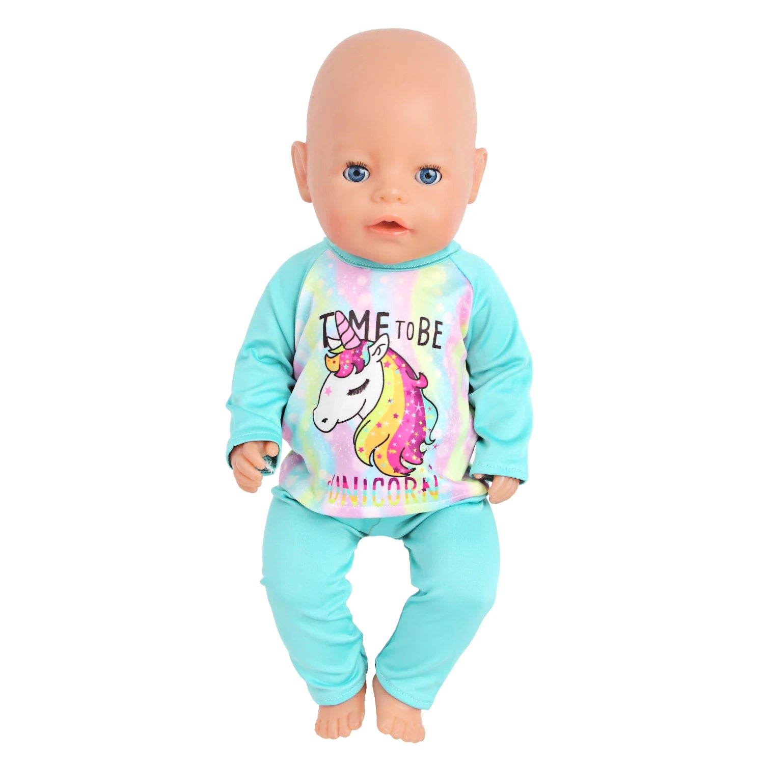 Doll Clothes Pajamas  For 43cm Baby New Born&American 18 Inch Girl Doll Unicorn Shark Cartoon Clothes Suit For Generation Doll