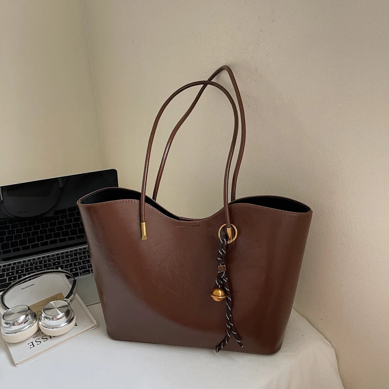 2025 Fashion Tote Bags for Women Versatile Commuting Women's Handbags PU Hasp Large Capacity Shoulder Bags High Quality