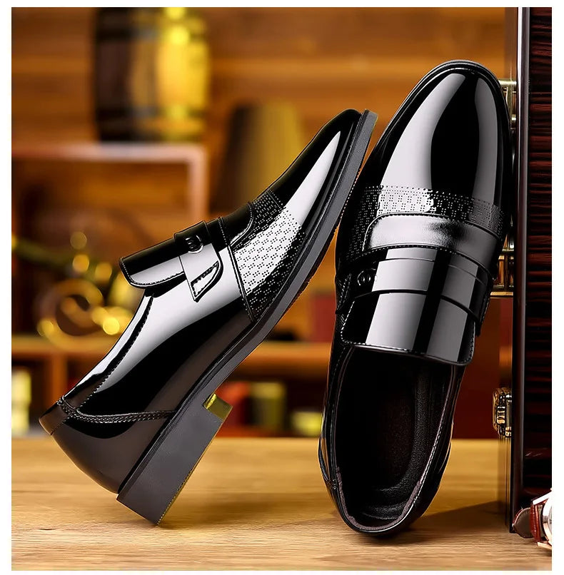 Luxury Mens Leather Shoes Retro Carved Lace-up Brogue Oxford Wedding Men Dress Shoes Male Formal Business Gentleman Office Shoes