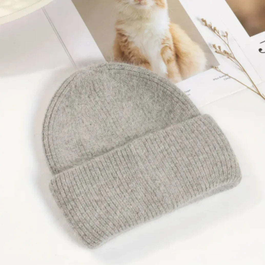 Women's Winter Hats Fashion Warm Bean Hats Solid Color Adult Hats Cute Knitted Hats Baotou Hats Autumn/Winter