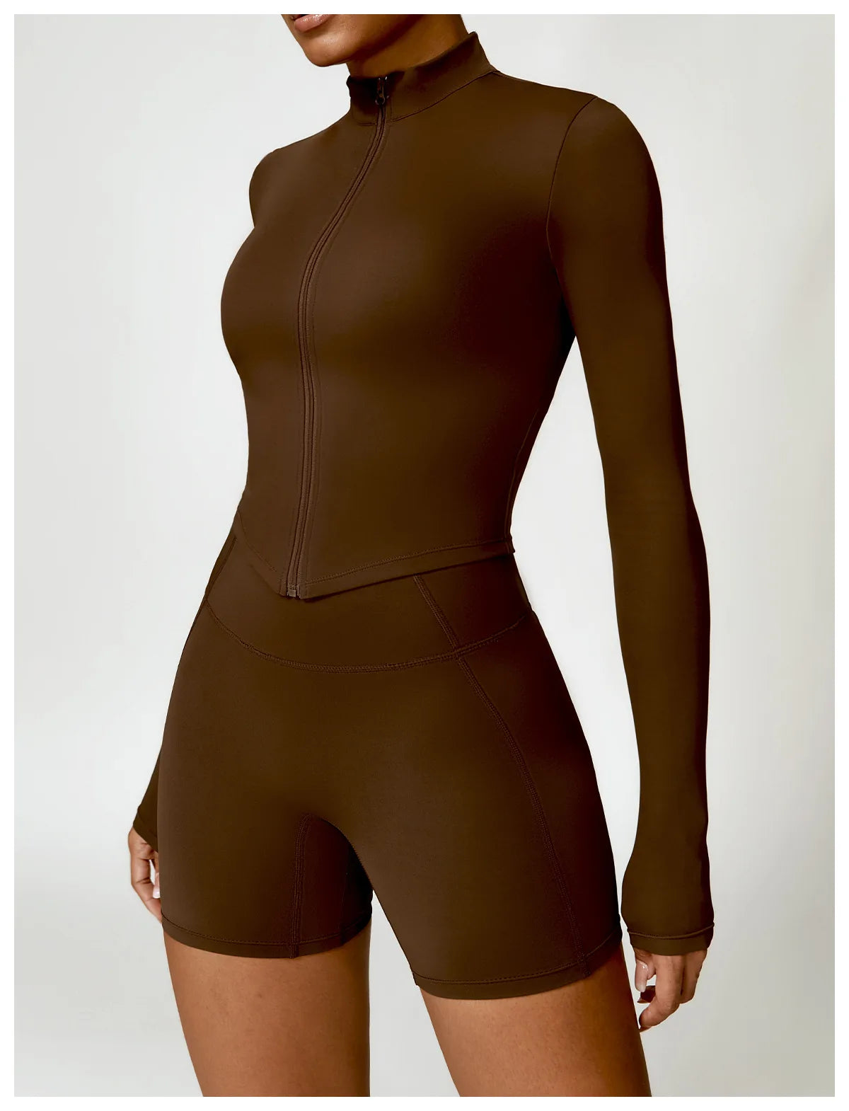 Women's Gym Exercise Shirt Yoga Long Sleeve Sportswear Top Zipper Jacket Gym Push Up Workout Tops Running Cycling Sportswear