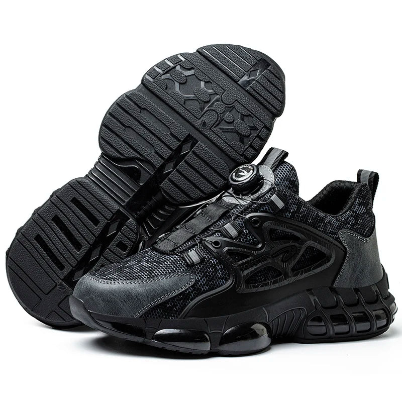 Unisex Rotating Button Safety Shoes Men For Work Sneakers Shoes Puncture-Proof Protective Women Shoes Steel Toe Work Boots