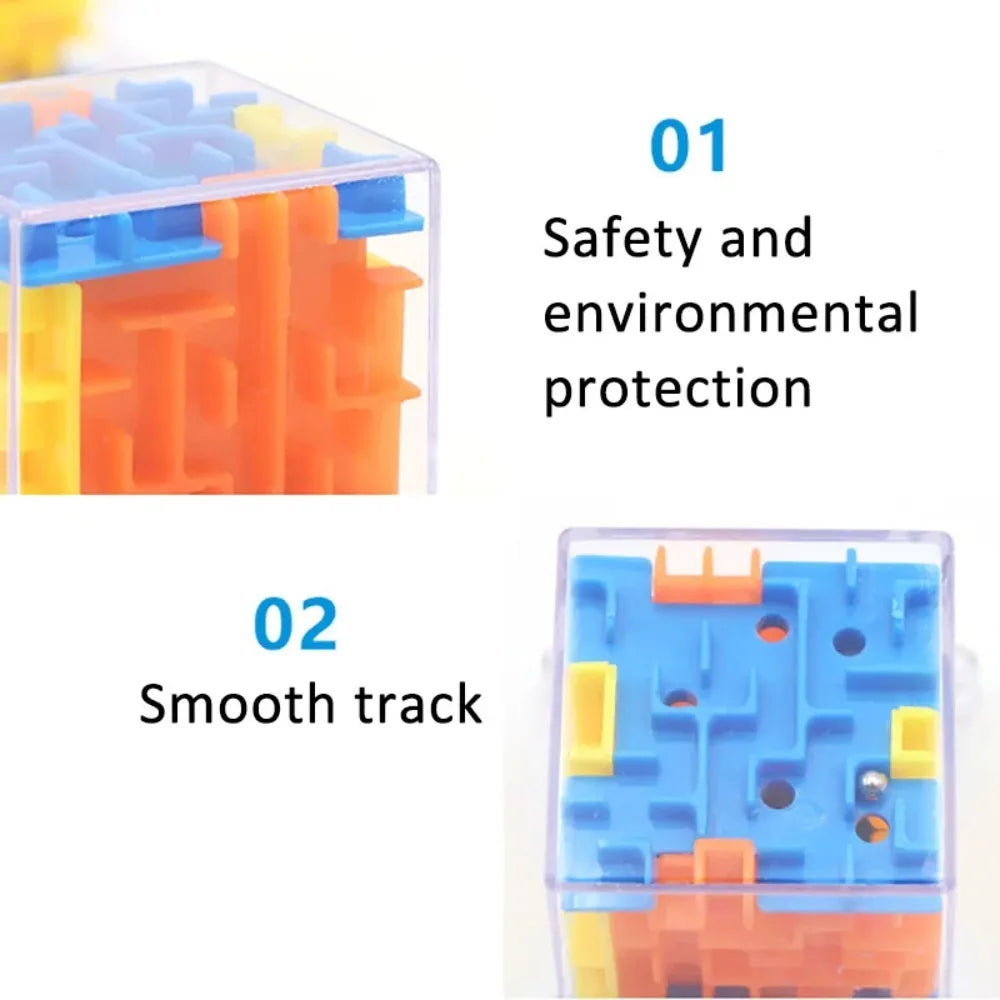 mini 3D Maze Magic Cube Six-sided Transparent Puzzle Speed Cube Rolling Ball Cubes Maze Toys For Children Stress Reliever Toys
