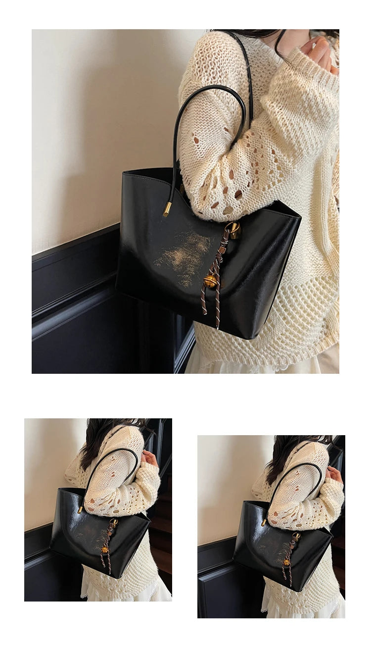 2025 Fashion Tote Bags for Women Versatile Commuting Women's Handbags PU Hasp Large Capacity Shoulder Bags High Quality