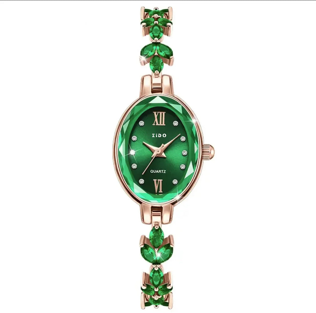 Women's Watches Light Luxury Diamond Inlaid For Clover Watch Waterproof Oval Ladies Fashion Quartz Bracelet Wristwatch relógio