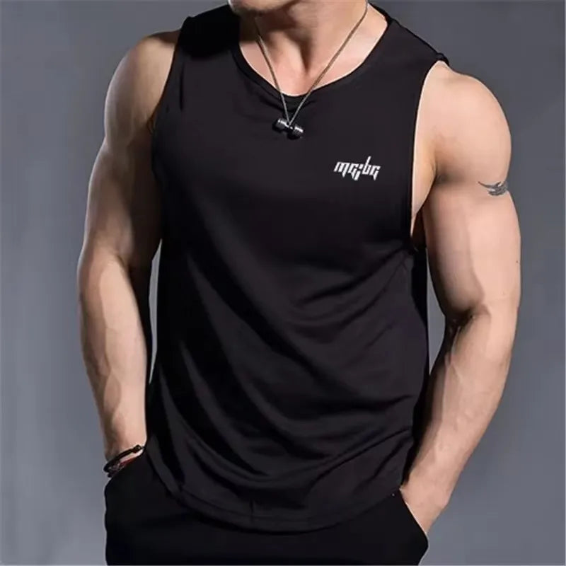 Men's Gym casual Tank  Fashion printing  Bodybuilding Running Vest men quick-drying Sport Shirts Comfortable Fitness Undershirt