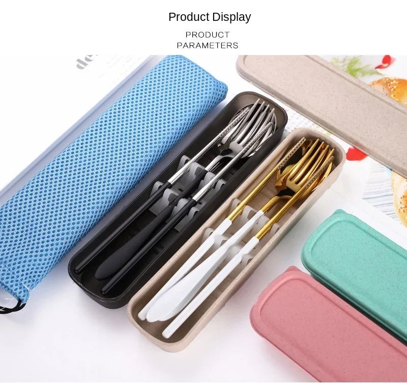 304 Spoon Set for Creative Portable Outdoor Tableware for Adult Students, Stainless Steel Cutlery Set